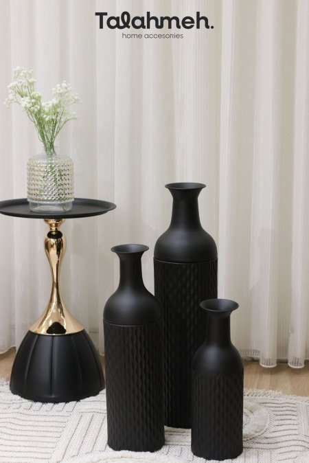 طقم فازات اسود معدن ثلاثي